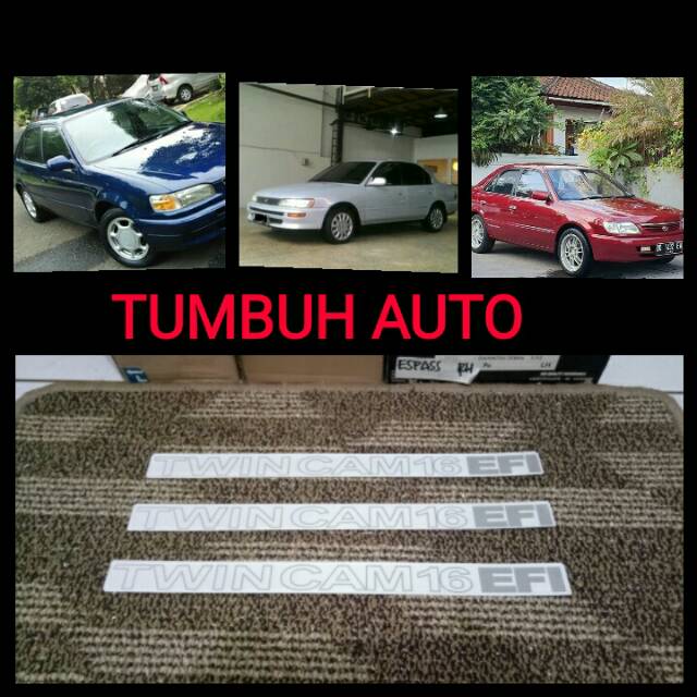 Sticker Stiker Striping Tulisan TWINCAM 16 EFI Semua Toyota Corolla Starlet Great Soluna all new GT