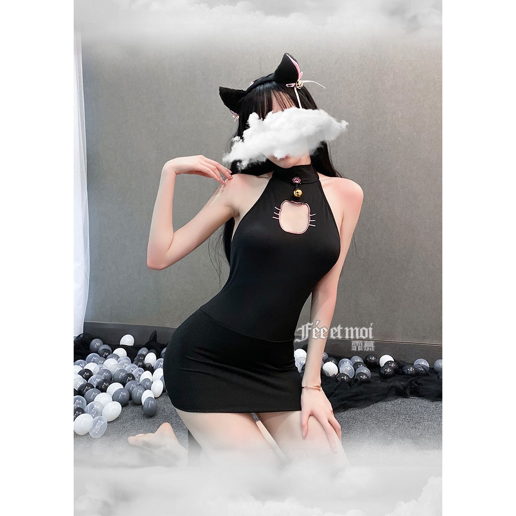 LI-66 HQ japan lingerie cat nekomimi set baju tidur wanita renda sexy seksi