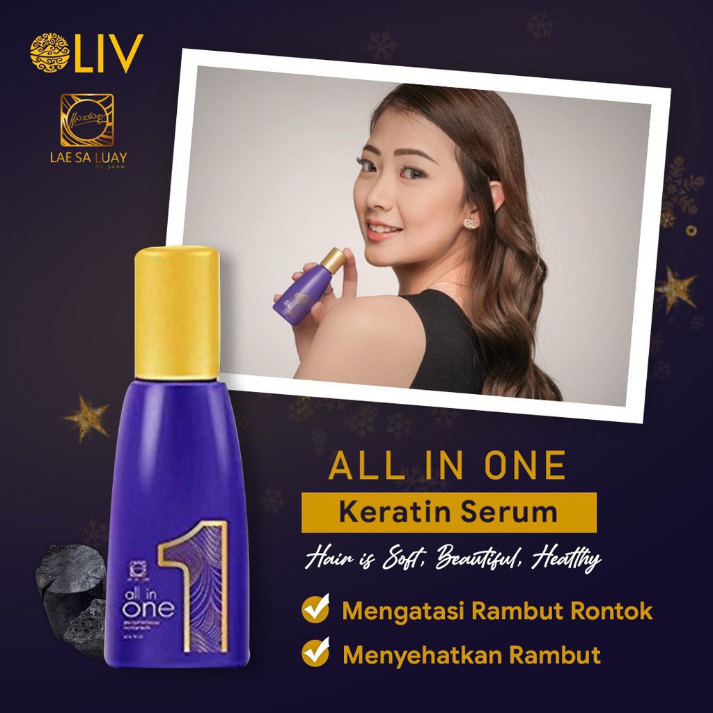 Lae Sa Luay All In One Hair Keratin Serum / Tonic &amp; Treatment - Perawatan Rambut 50 ML BPOM