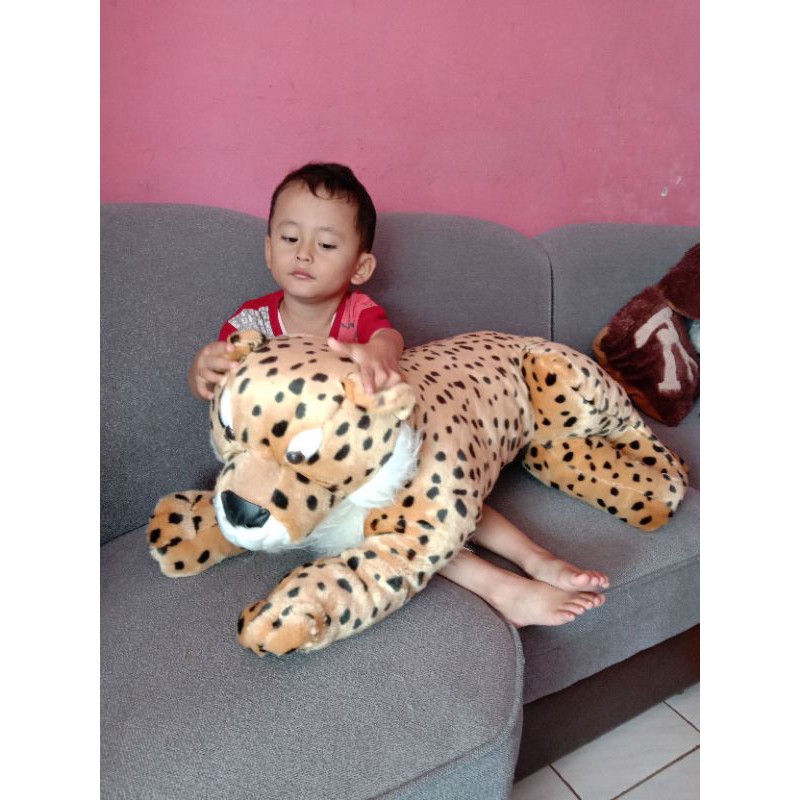 BONEKA KUCING MACAN HARIMAU SINGA TUTUL JUMBO BESAR 1 METER KARAKTER BINATANG MAINAN ANAK TIGER DOLL
