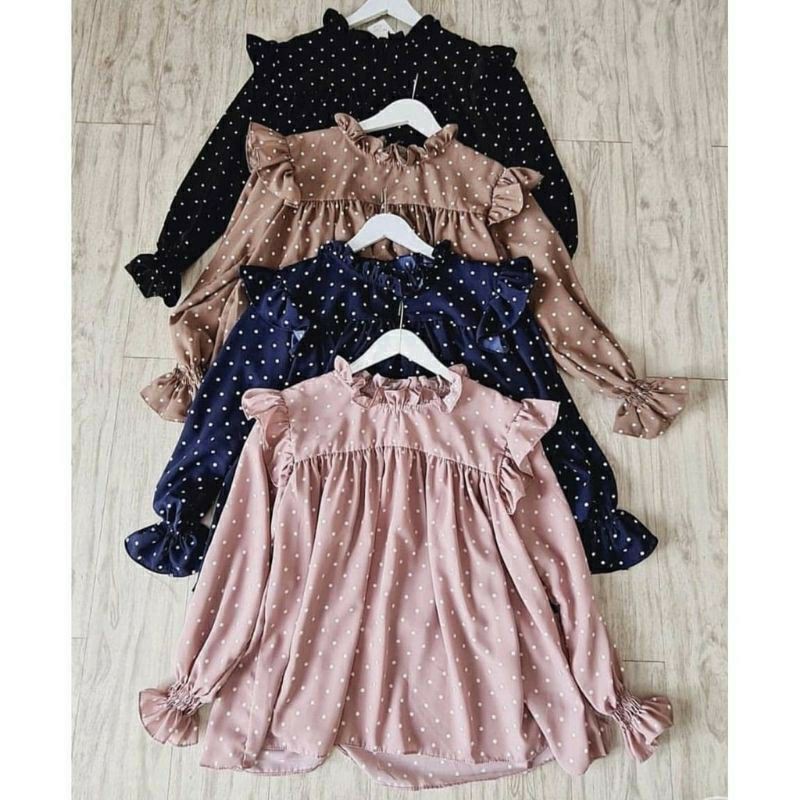 BLOUSE RUFFLE POLKA // VINO BLOUSE POLKADOT REMPEL cik