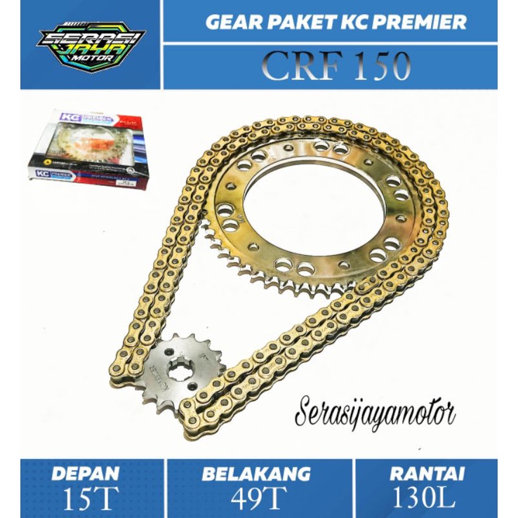 KCP GEAR PAKET CRF 150 (428H-49T-15T-130L) / KC PREMIER GIR SET CRF150 (428H-49T-15T-130L)