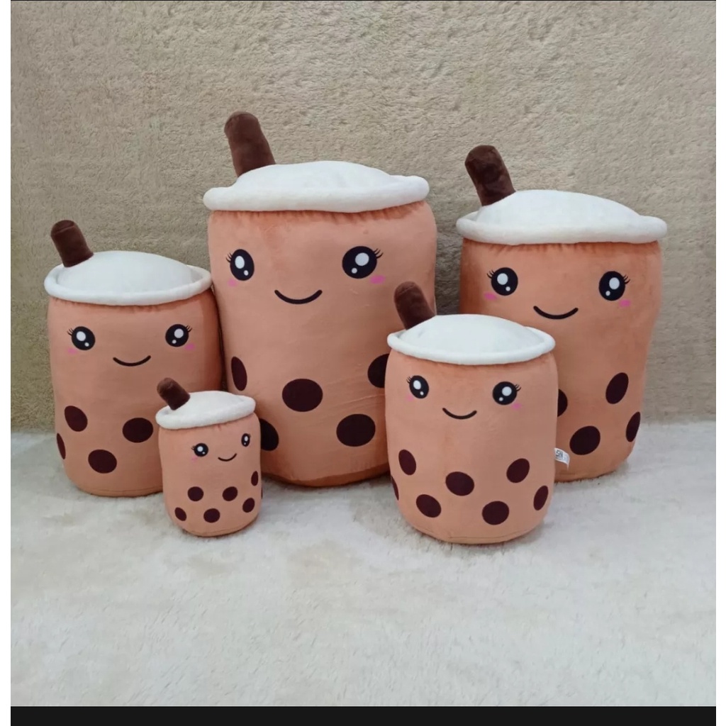 Boneka boba thumbler boba jumbo milk tea sugar jumbo Bantal boba original kain halus label SNI