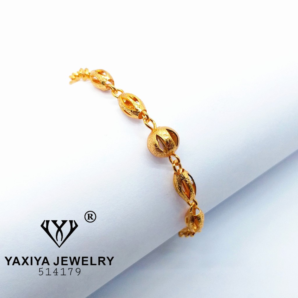 

Gelang rantai bola labu Perhiasan imitasi gold 18k Yaxiya Jewelry 569
