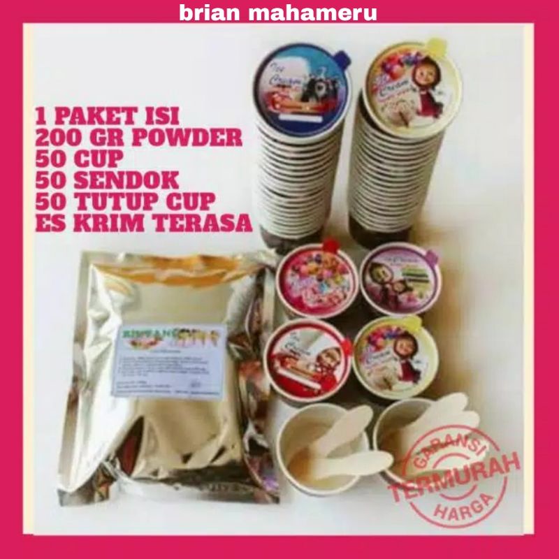 

Paket usaha powder ice cream 200 gram + 50 cup / paket usaha es krim