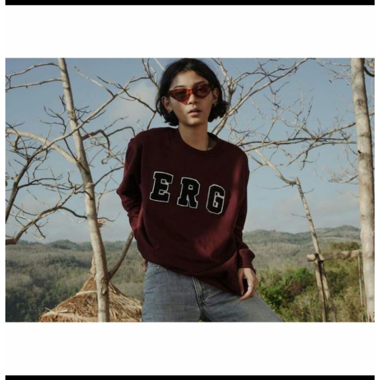 Erigo Sweatshirt Zuka Olive SWITER CRUNEK ERIGO APPAREL PRIA & WANITA BAHAN COMBED 30s