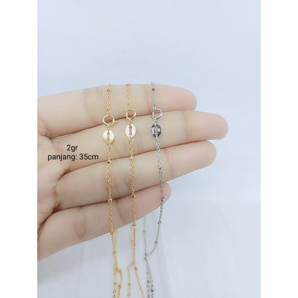 KALUNG PERAK ASLI SILVER 925 LAPIS EMAS/KALUNG RANTAI JEDAR ANAK/ASLI SILVER/FASHION KALUNG ANAK