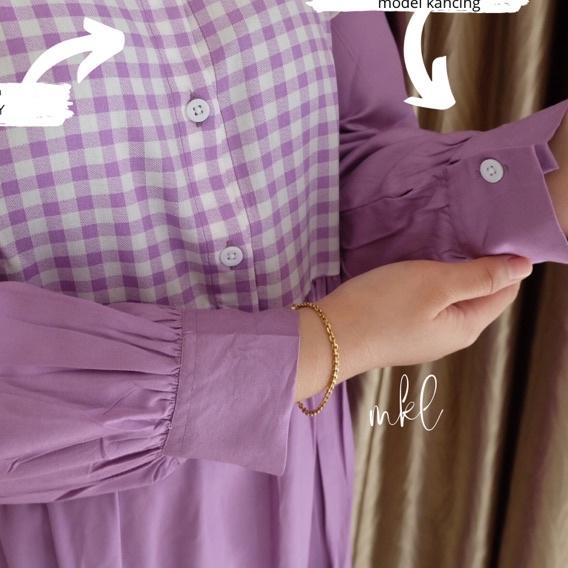 ♀ TUNIK COUPLE IBU DAN ANAK ATASAN COUPLE IBU ANAK RAFFLE KOTAK UNGU ♂