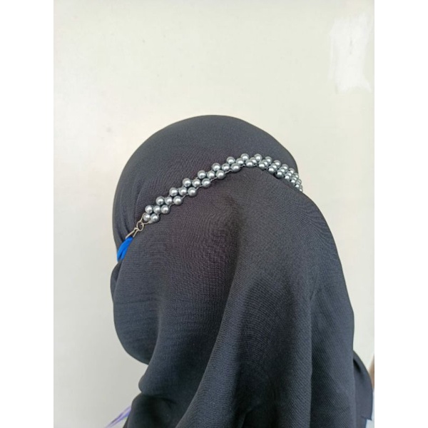 Konektor Masker Hijab Jilbab Warna Mutiara Hitam Warni Kalung Konektor Masker