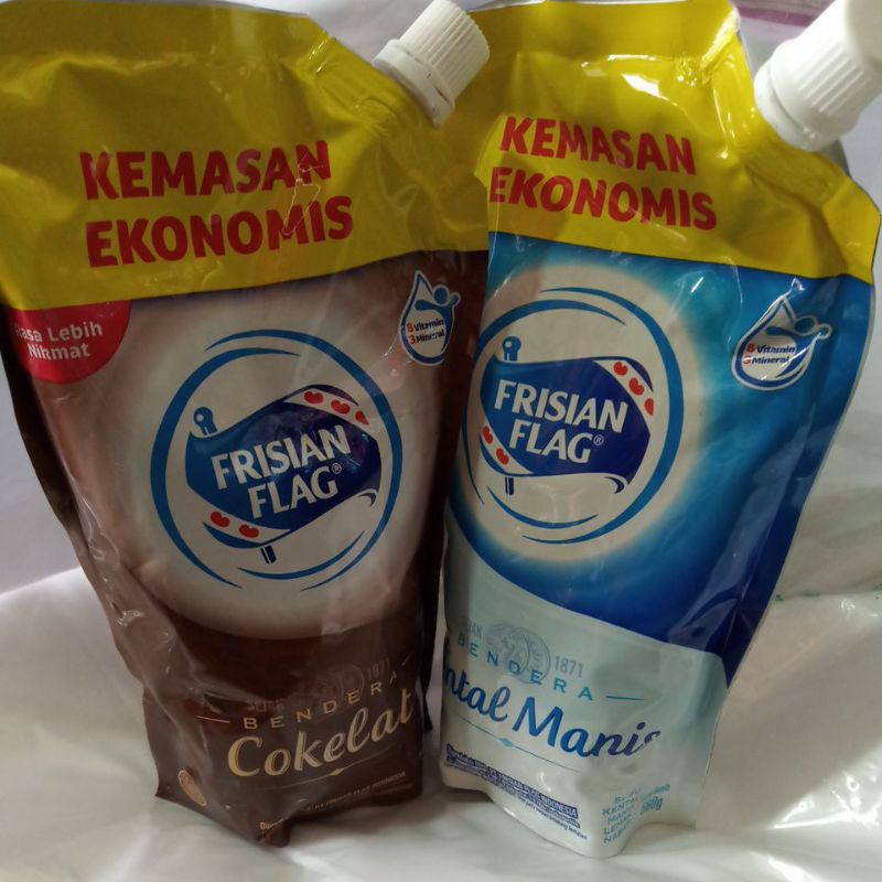 

susu bendera frisian flag pouch 560 gr putih cokoat