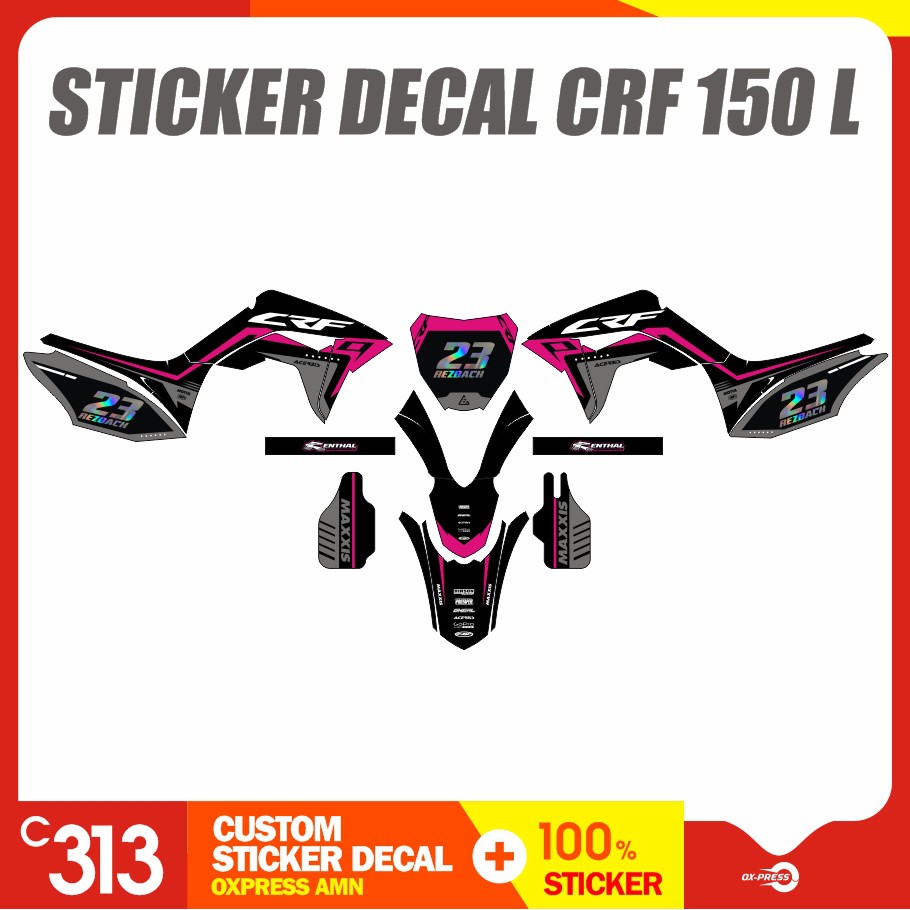 Stiker Striping Decal CRF 150 L Custom Sticker Motor  (5)