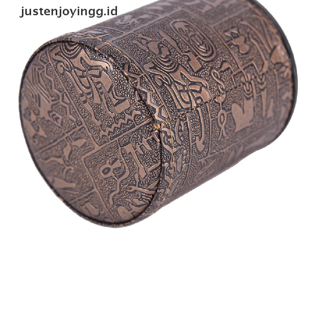 // justenjoyingg.id // 1 pc High Quality Brown Leather Rune Dice Cup PU leather 82x82x91mm ~