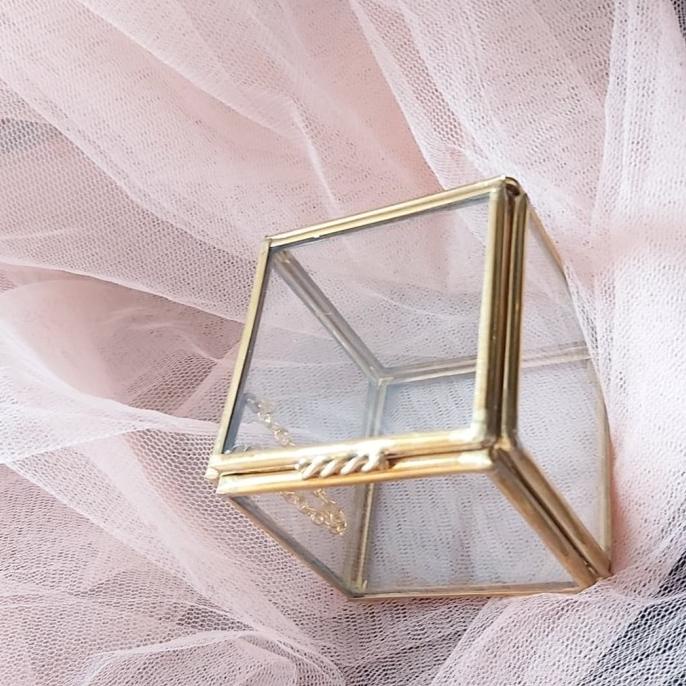 

[COD] terarium ringbox kotak cincin glass box mahar segiempat kotak kaca [COD]