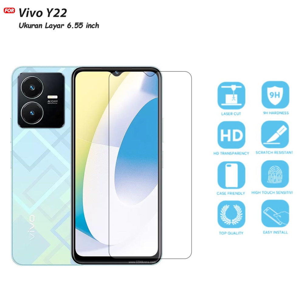 Tempered Glass Vivo Y22 - Anti Gores Kaca Premium Quality