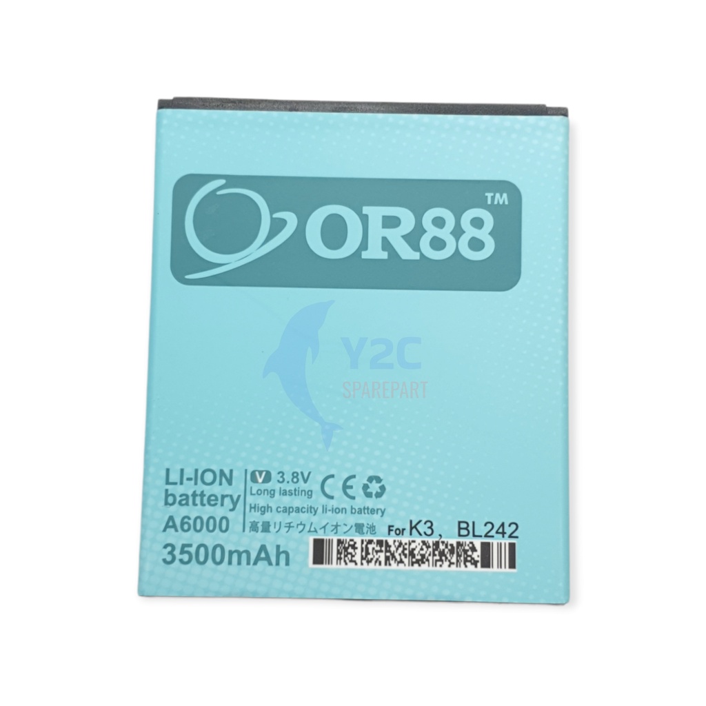 BATERAI LENOVO A6000 A6010 / BL242 DOUBLE POWER ORIENS 88 / BATREI BATRAI BATRE BATERE