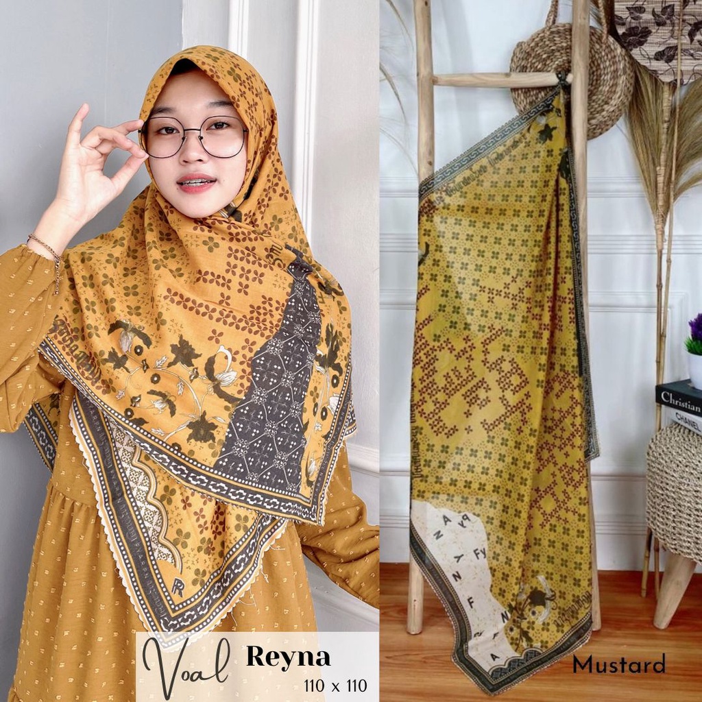 Hijab Voal Motif Kerudung Segi Empat