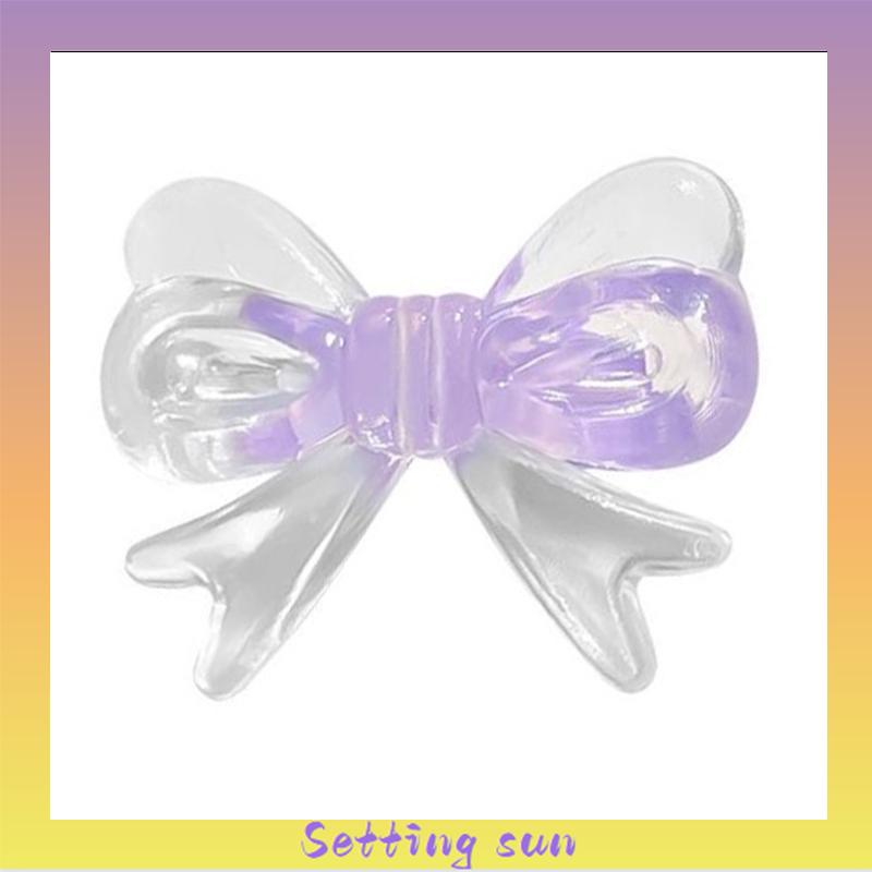 Jepit Rambut Busur Transparan Kristal  Klip Mini Warna Permen  Lucu Klip Poni Samping Anak TN