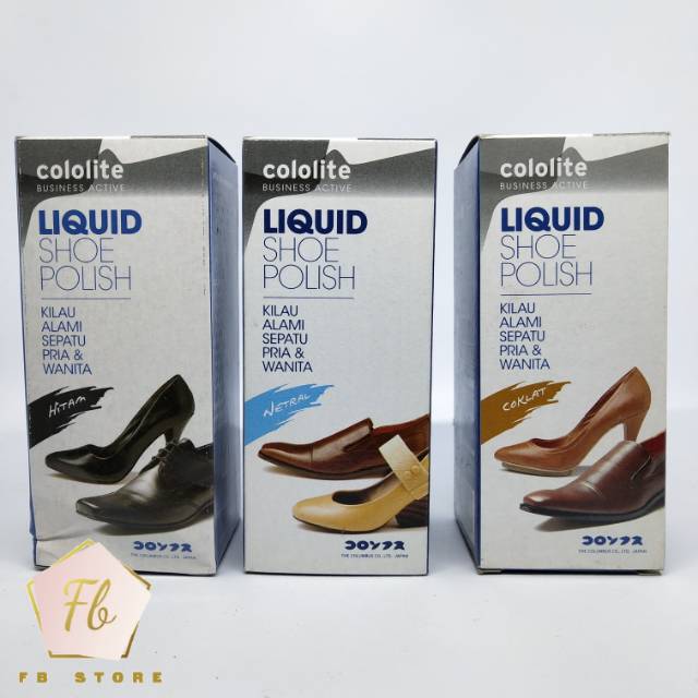 Semir sepatu cololite liquid shoe polish 45ml Shopee
