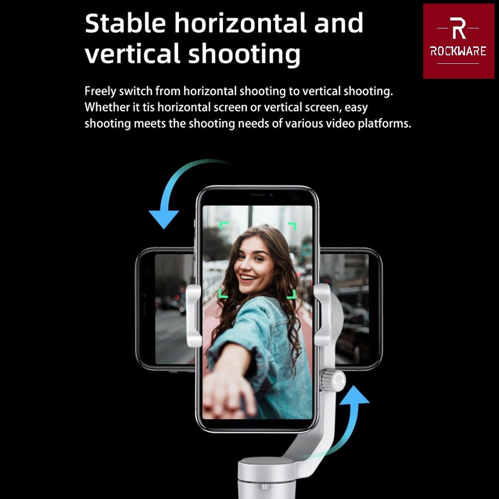 ROCKWARE RW-HQ3 - 3-Axis Folding Stabilizer - Gimbal Smartphone