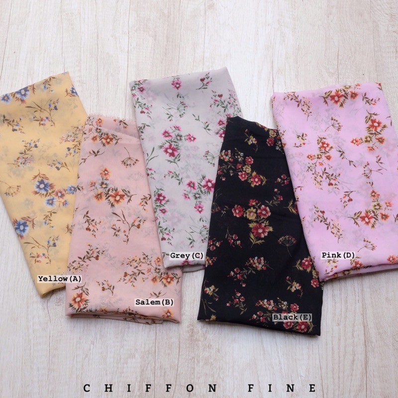{BARU KAINNYA SAJA}  HIJAB MOTIF SEGIEMPAT - KERUDUNG SIFON FINE - CHIFFON FINE - 222 VINE-6