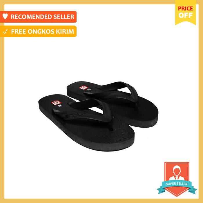 Sandal Pria - Sendal Jepit Pria / Sandal Jepit Ando Hawaii In Full Black 43 - 44 - Sepatu Pria