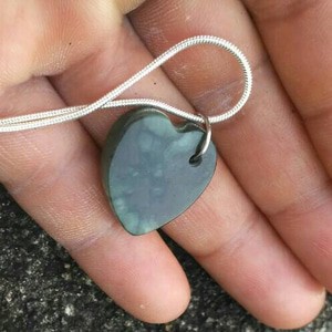 Kalung Liontin Natural Blue Jade Aceh Model Love