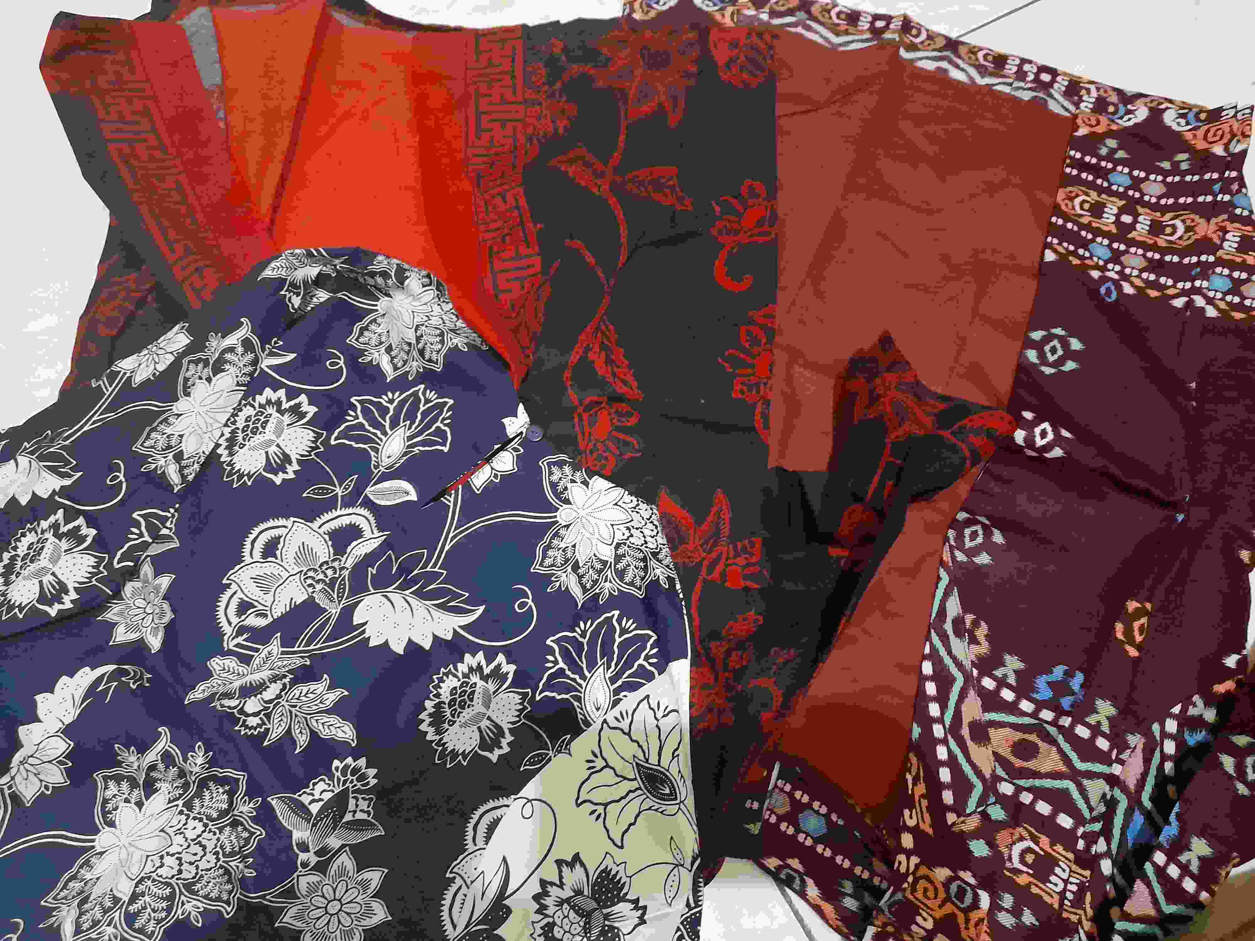 Vl88 - Atasan Baju Batik Wanita Lengan Panjang U/ Blouse Muslimah & Hijaber Bahan Katun Strecth