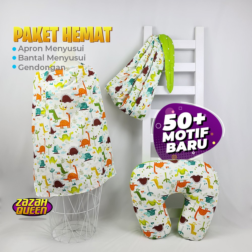 [3 in 1] Bantal Menyusui Gendongan Bayi Bonus Apron Menyusui