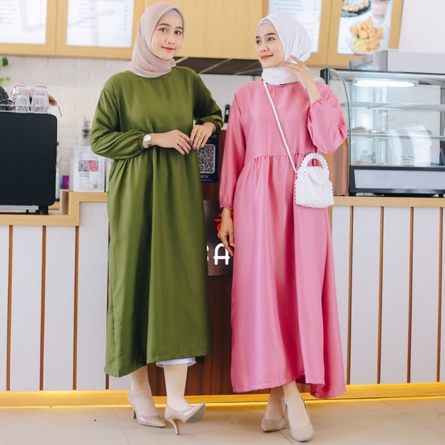 (DBY) TUNIK LUCIU MIDI DRESS DAILY DRESS MOSCREPE