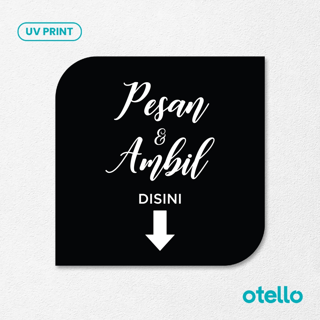 Pesan &amp; Ambil Disini Signage Board Akrilik Tempel Dinding Papan Acrylic Restoran Dinding Petunjuk Toko Cafe