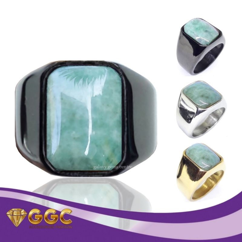 Cincin Batu Natural Giok Burma Jadeite Jade Original