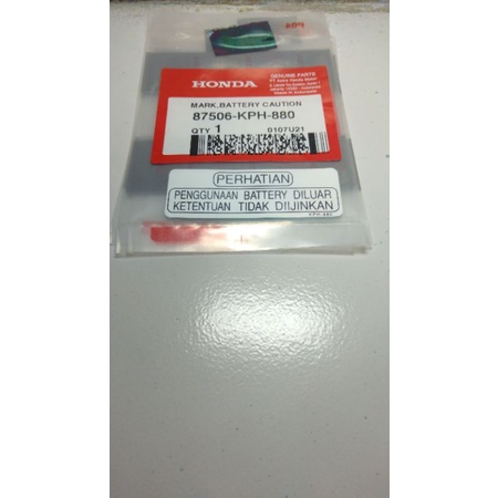 

Stiker Label Perhatian batre Putih