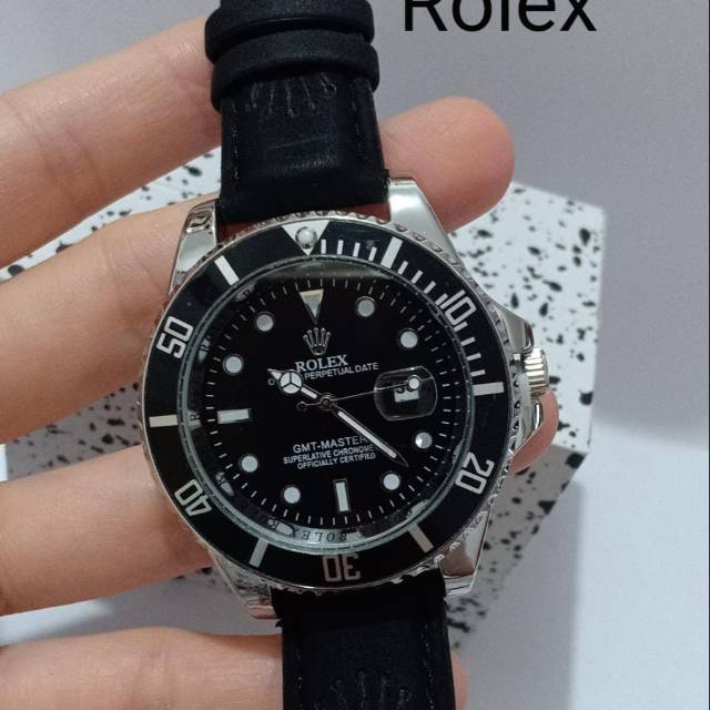 Jam Tangan Pria Rolex Tanggal Tali Kulit
