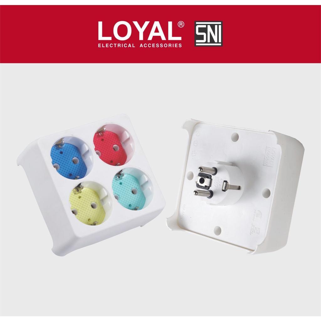 LY-906W / Stop Kontak Outbow 4 in 1 + Warna / Stop Kontak Warna 4 in 1 / Stop Kontak 4 Lubang Warna / Extension 4 in 1 Warna / Sambungan Kabel 4 Lubang / Extension 4 in 1 / Sambungan Terminal Listrik 4 in 1 / Sambungan Terminal Listrik Warna 4 in 1