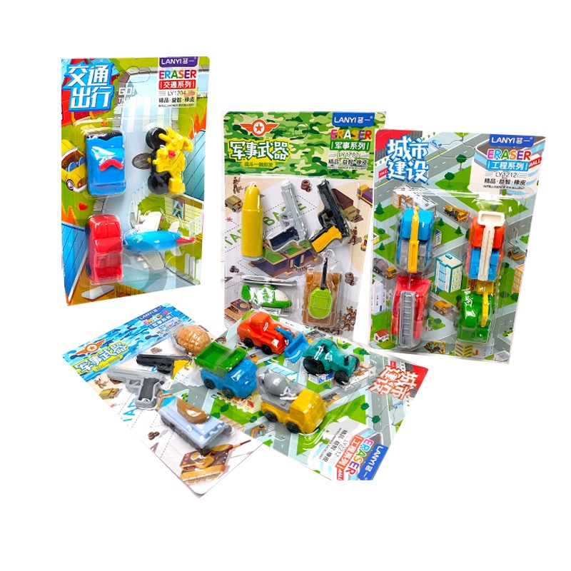 

Penghapus Pensil Transportasi Lucu isi 4 Pcs / Card