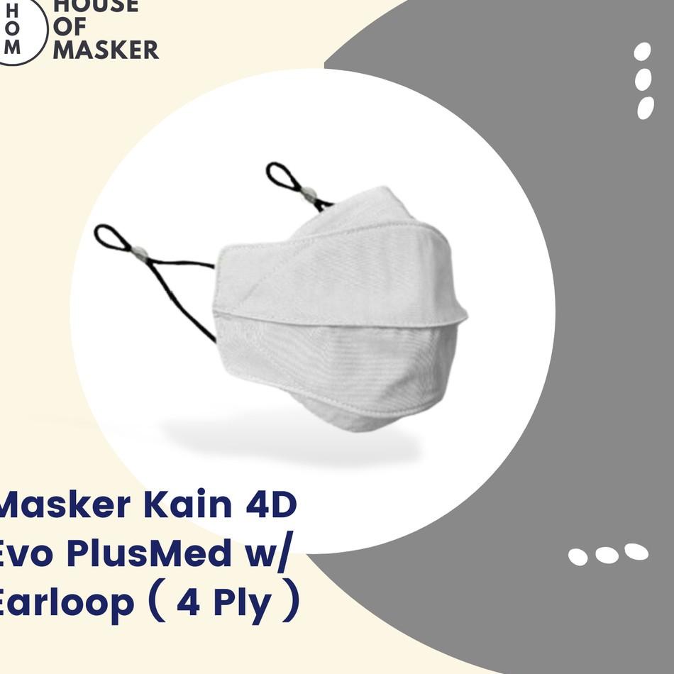 [PRODUK IEGVE] Masker Kain 4D Evo PlusMed w/ Earloop ( 4 Ply ) (Anti Microbial & Bisa Dicuci) JVC