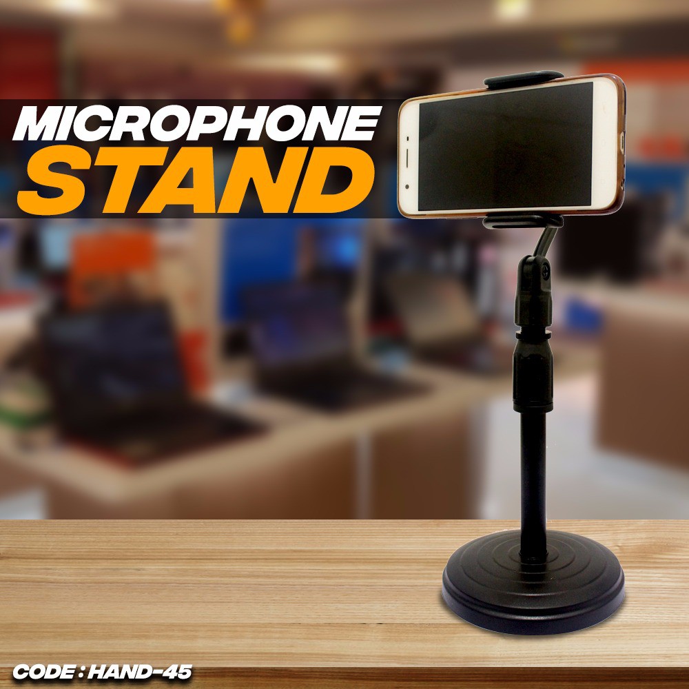 new standing mic-stand hp untuk youtuber dan vloger - hand-45