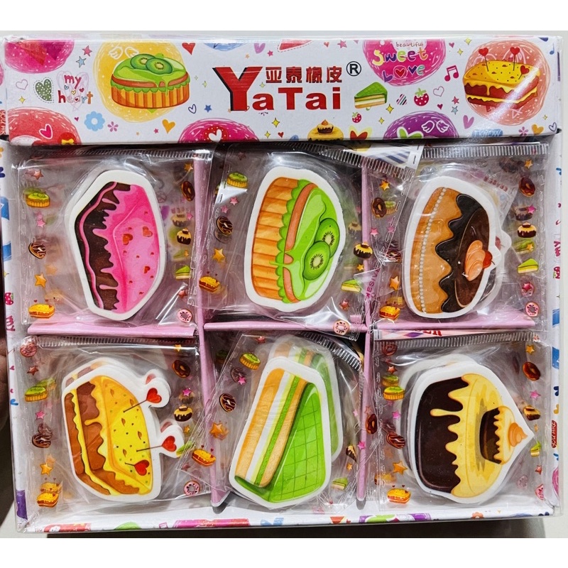 

Penghapus pensil yatai motif kue tart isi 30