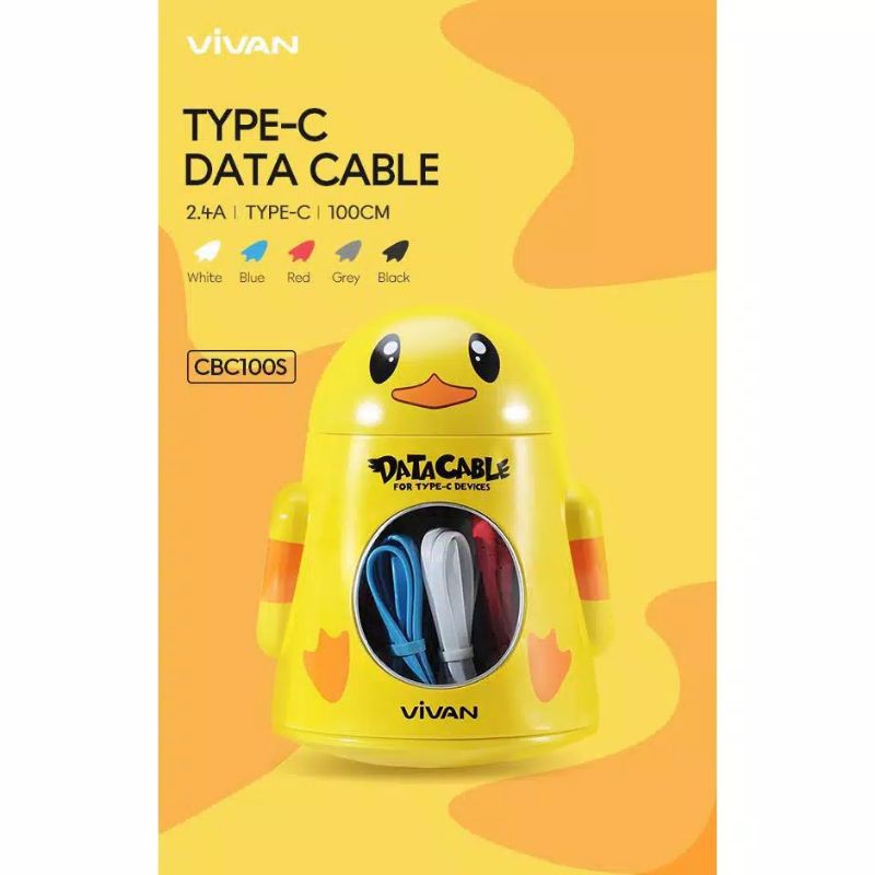 KABEL DATA VIVAN CBC100S For TYPE-C KABEL CHARGER VIVAN TYPE C KABEL CASAN VIVAN CBC100S TIPE C ORI