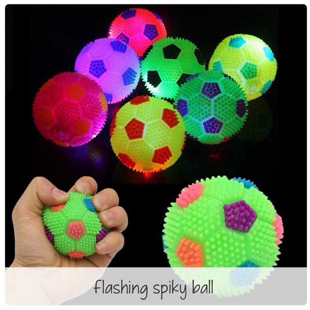 KC Baby - Flashing Spiky Ball / Mainan Bola Berduri / Mainan Bola Karet / Mainan Anak - Bola Lampu