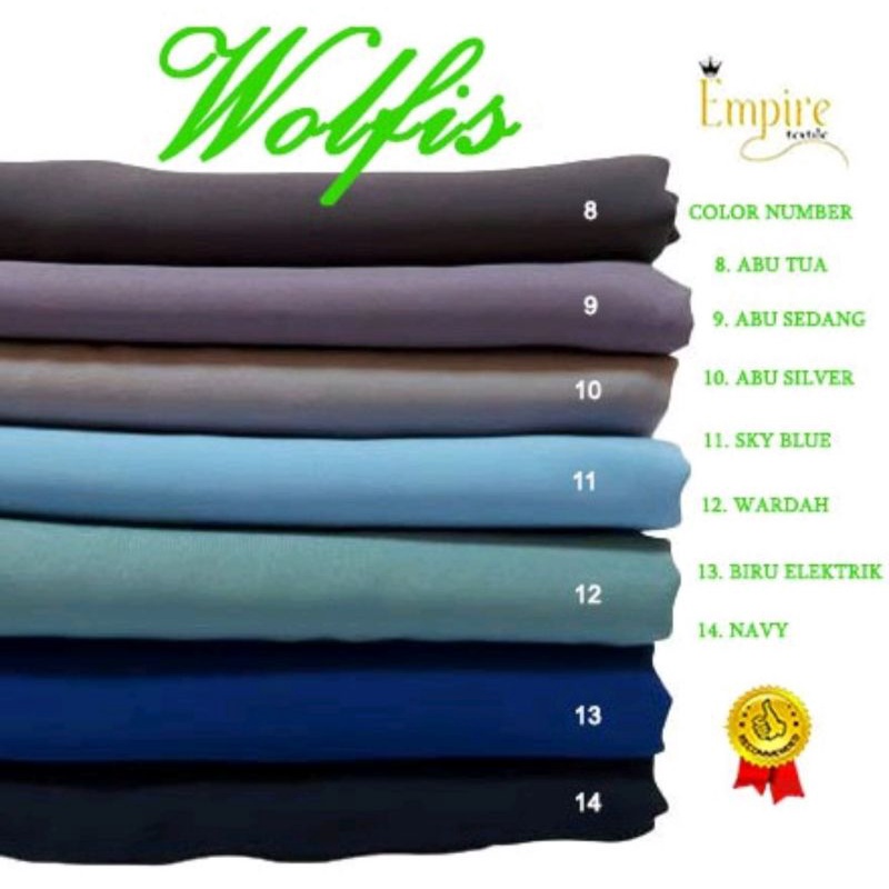 Kain wolfis Wolpeach Premium Harga Per Rol