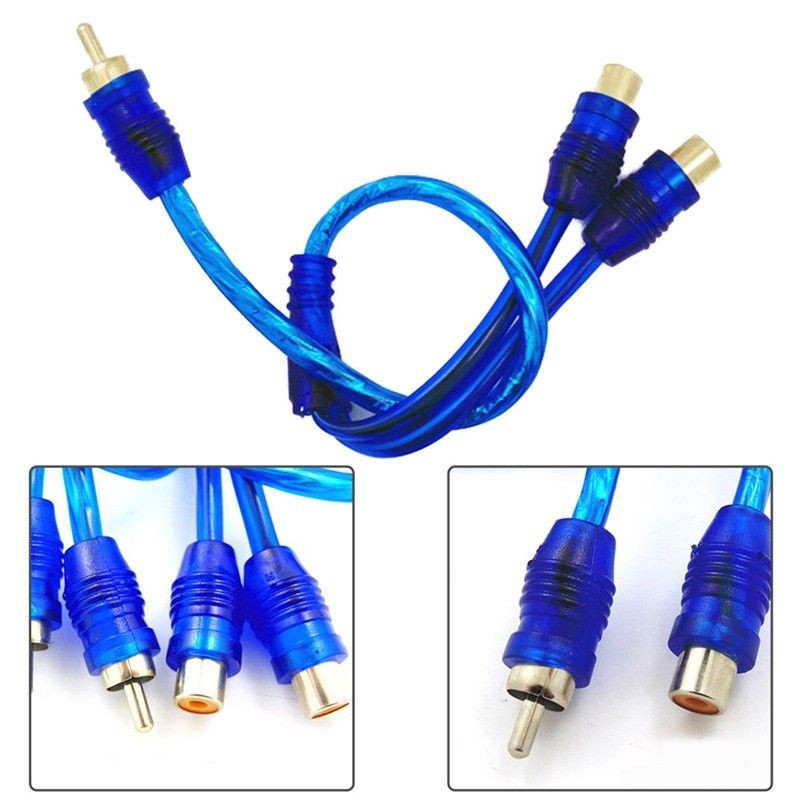 Kabel Adapter Splitter RCA Phono 1 Male Ke 2 Female untuk Mobil