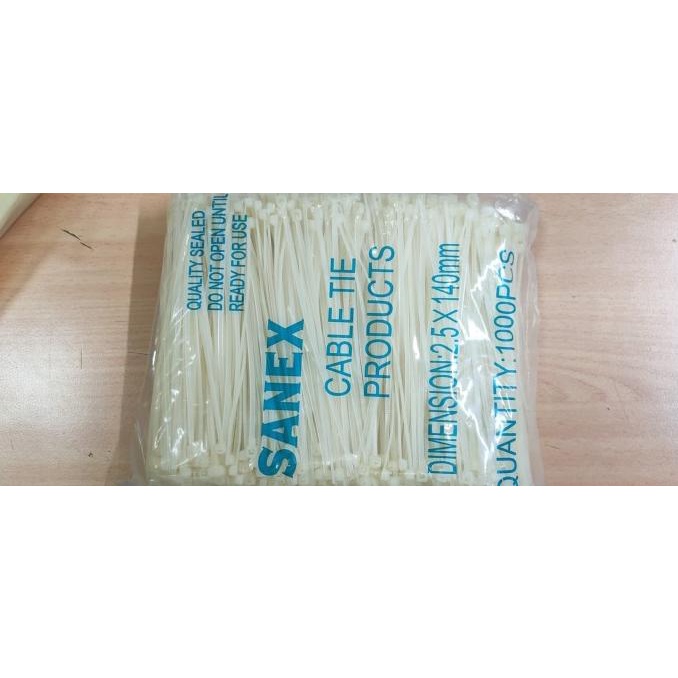 

READY COD KABEL TIES / CABLE TIES 2,5*140MM SANEX PUTIH ISI 1000 PCS PROMOKode 5189