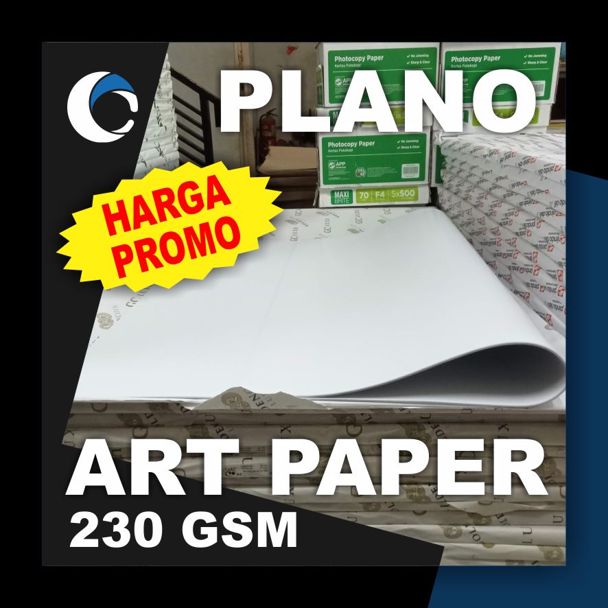 

KERTAS ART PAPER / ART CARTON 230 GSM Uk [ PLANO ] 79 cm X 109 cm ( 5 LEMBAR )