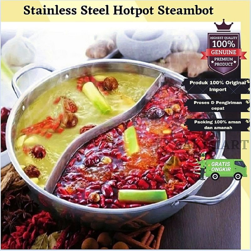 Panci Shabu Steambot Shabu Panci Suki Hotpot Steambot 2 Sekat