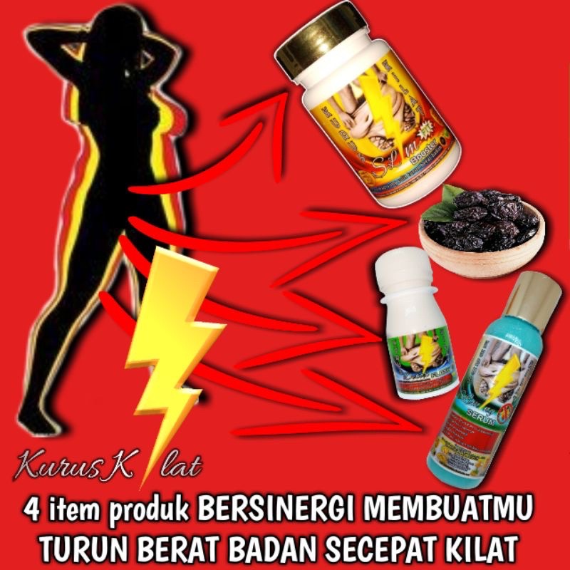 KURUS KILAT Pelangsing Badan Obat Diet Herbal Ampuh Penurun Berat Badan Pembakar Lemak Free Korset