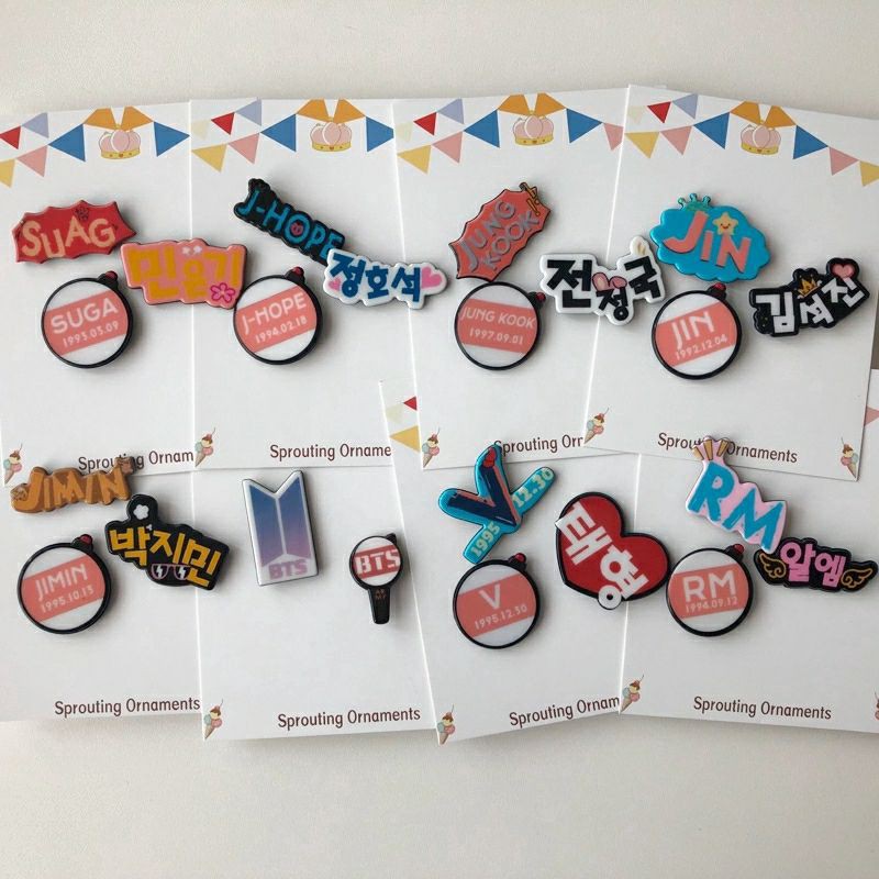 BTS JUNGKOOK JIMIN JIN RM JHOPE V SUGA PIN BROOCH BADGE AKSESORIES