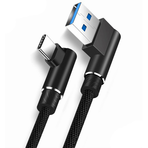 

KABEL CHARGER USB TYPE C L SHAPE CABLE 2.1A 1 METER - 20180303 - BLACK PROMOSI
