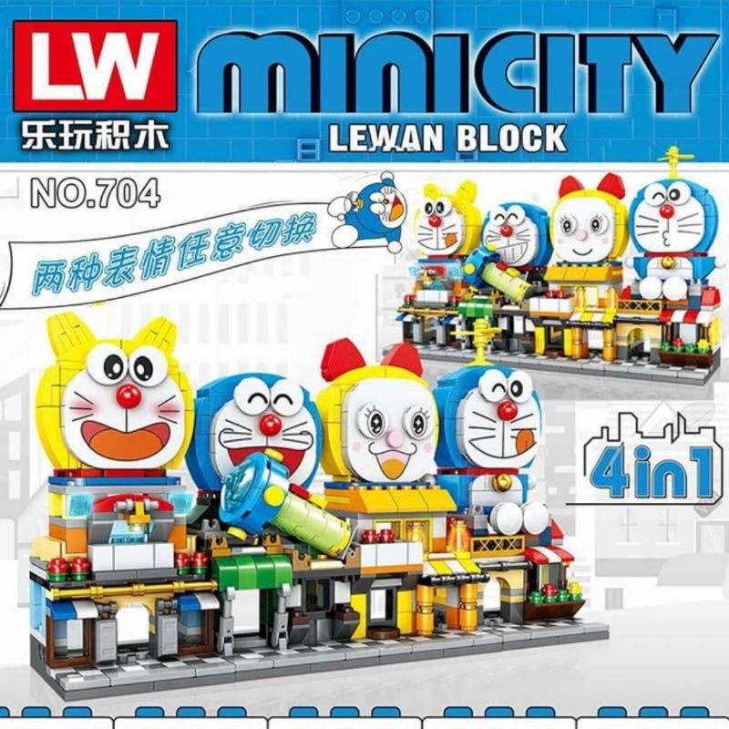 Paket Lego Block Doraemon Store Shop City 4 in 1