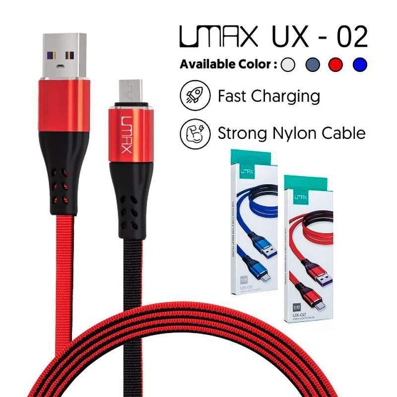 KABEL DATA MICRO USB FAST CHARGING 2.4A STRONG NYLON CABLE USB MICRO (02 U-MAX)